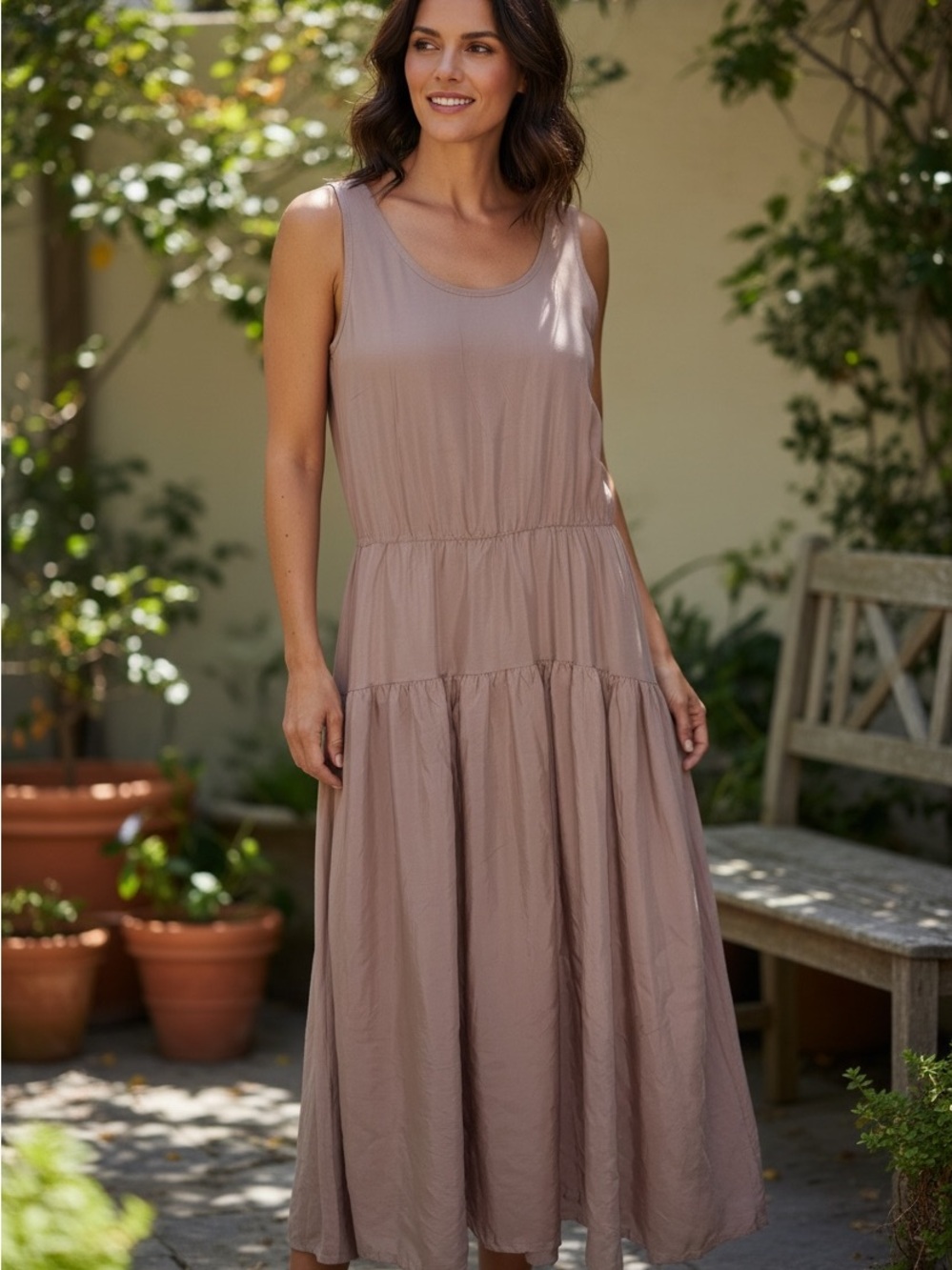 Sleeveless Tiered Maxi Dress